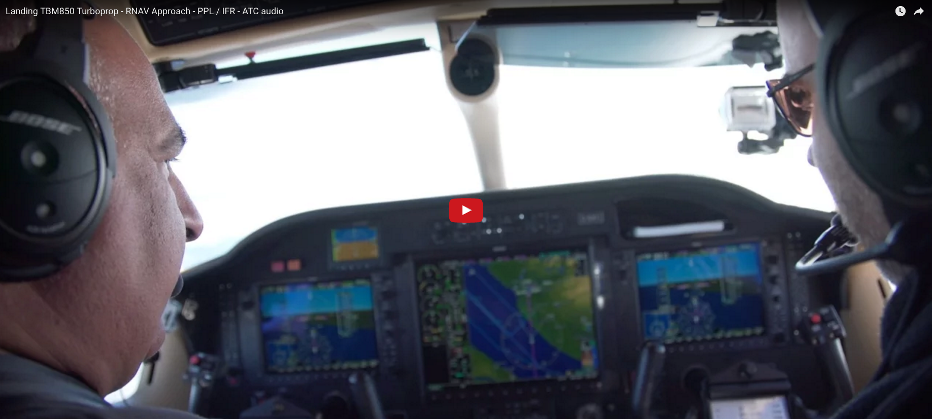 Landing TBM850 Turboprop - RNAV Approach - PPL / IFR - ATC audio