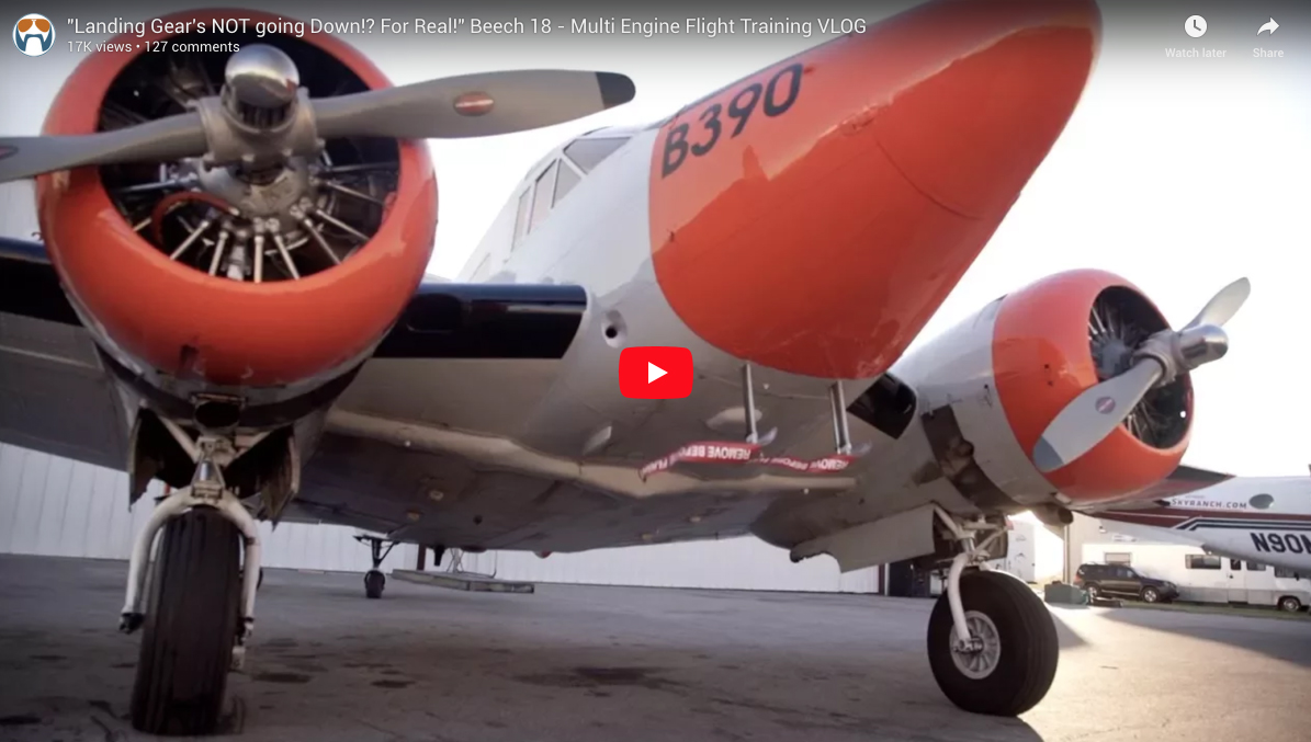 "Landing Gear's NOT going Down!? For Real!" Beech 18 - Multi Engine Flight Training VLOG - Flight Chops