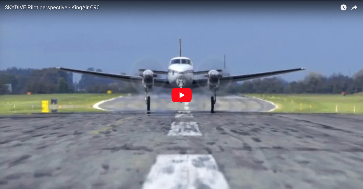 SKYDIVE Pilot perspective - KingAir C90
