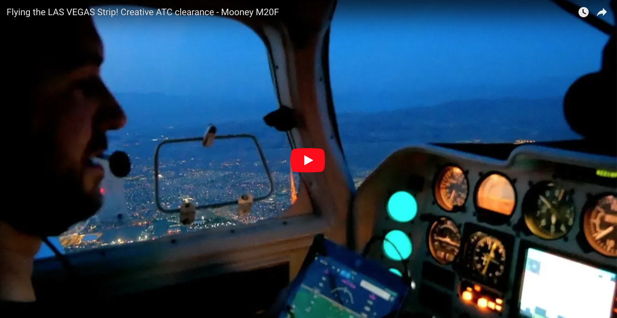 Flying the LAS VEGAS Strip! Creative ATC clearance - Mooney M20F