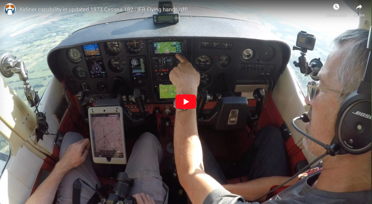 Airliner capability in updated 1973 Cessna 182 - IFR Flying hands off